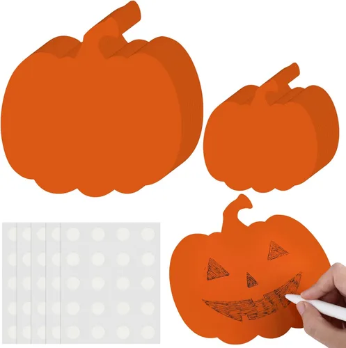 Harloon 100 Piezas Recortes de Papel de Calabaza 5.5" 3.5" Acentos de Tablón de Anuncios de Aula de Calabaza de Halloween Recortes de Manualidades