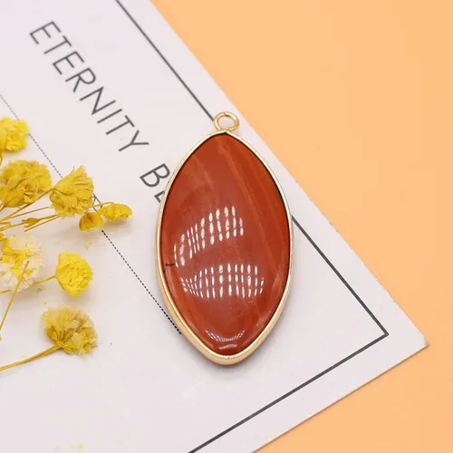 Miniatura 5 de LE SKY 6 colgantes de piedra natural con forma de marquesa, piedra de ágata de cristal curativo para hacer joyas, collares, aretes