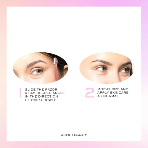 Miniatura 5 de About Face Navaja Facial y Moldeador de Cejas (3 Unidades) - Elimina la pelusa de melocotón de mejillas, barbilla o frente y moldea delicadamente