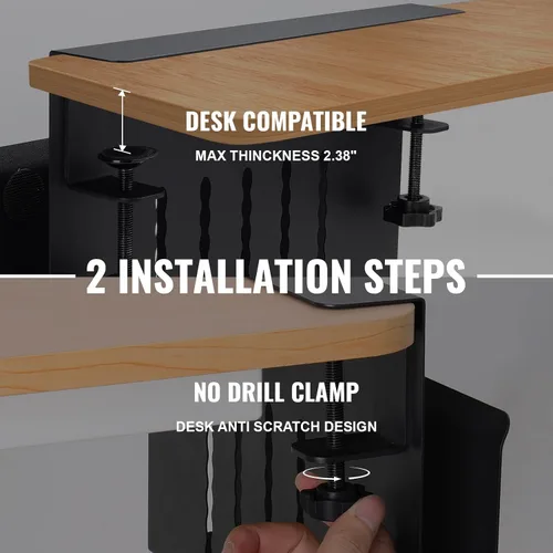 Miniatura 6 de Organizador lateral de escritorio, soporte para laptop con soporte magnético para bolígrafo, organizador de escritorio colgante sin taladros