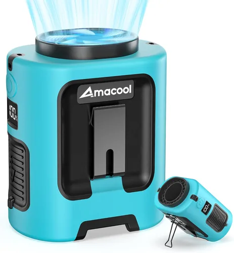 AMACOOL Mini ventilador de cintura portátil con clip, 13,000 rpm, 4 velocidades, ventilador de cuello personal, hasta 24 horas de duración de la