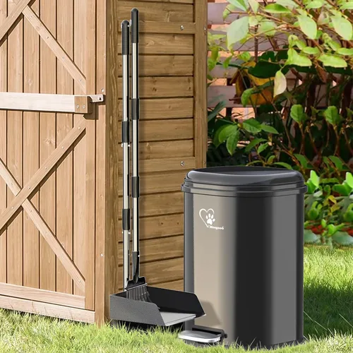 Miniatura 6 de Basurero para Excremento de Perro para Exteriores, 18L/4.76 Gal Contenedor de Residuos Portátil con Tapa y Control de Olores Interior Extraíble