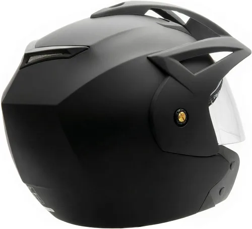 Miniatura 5 de MMG Model 20 - Casco abierto para motocicleta, DOT, uso legal en carretera, visera transparente abatible, negro mate (XL)