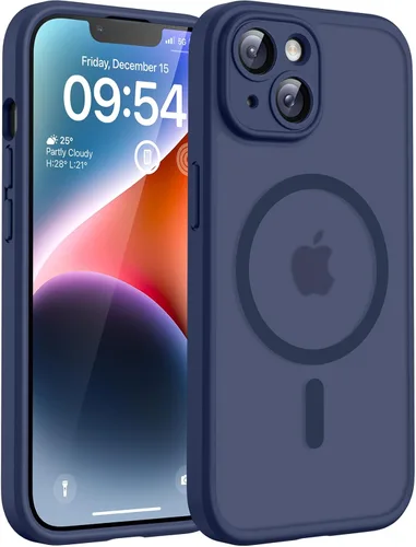 Miniatura 128 de TOCOL Funda magnética 3 en 1 para iPhone 14 Pro, mejorada [protección completa de cámara] con 2 protectores de pantalla, funda de grado militar Azul