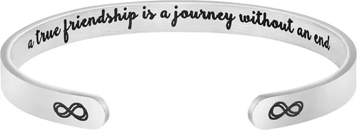 JoycuFF - Pulseras de acero inoxidable para mujer con frase inspiradoramantra (en inglés) oculta, un regalo para mostrarle tu apoyo a tus amigos