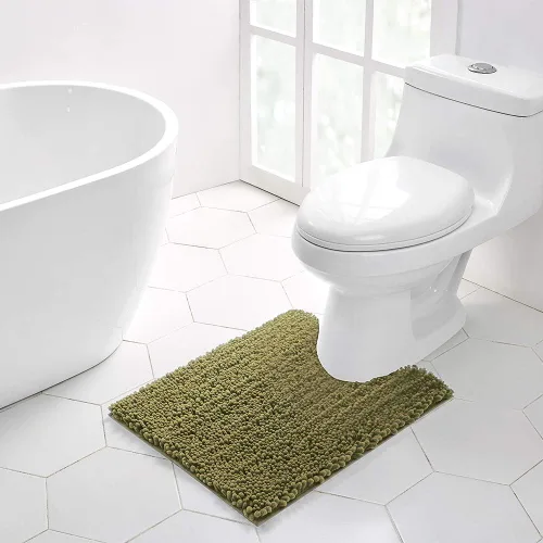 Miniatura 232 de Walensee Alfombra de baño antideslizante (24x17 pulgadas, rosa polvoriento) absorbente de agua, súper suave, lanuda de felpilla, lavable a máquina