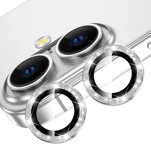 Miniatura 40 de YWXTW Protector de lente de cámara para iPhone 15/15 Plus/16e/ 17e, anillo de metal antiarañazos individual protector de pantalla de vidrio templado