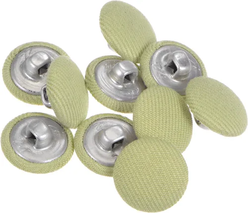 Miniatura 64 de HARFINGTON 10 botones de tela de 24L cubiertos de tela de 0.59 pulgadas, vástago de metal, botones de costura redondos para trajes, blusas de Azul