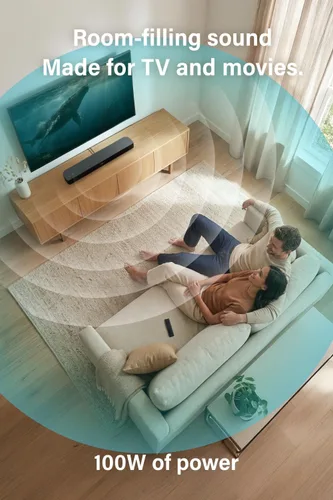 Miniatura 4 de FUNLOGY Barra de sonido para Smart TV, barra de sonido Bluetooth 5.0 de 100 W 2.1 canales con HDMI ARC, óptico y AUX, control remoto, para proyector