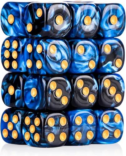 Miniatura 50 de 36 de paquete de dados de 12 mm de 6 caras MINI, juego de dados de patrón de perla, dados estándar de 6 caras para Yahtzee, Bunco o enseñanza