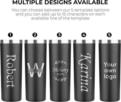 Miniatura 3 de Vaso aislado personalizado de 20 onzas con tapa, termo personalizado con recubrimiento de polvo de metal delgado para mujeres y hombres, regalo