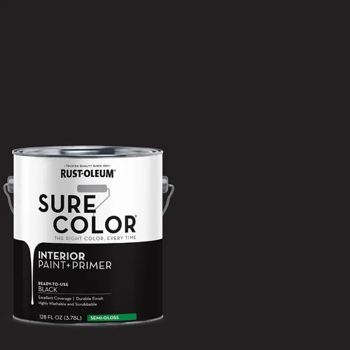 Miniatura 2 de Rust-Oleum 380228 Black Sure Color - Pintura interior + imprimación, semi-brillante, 1 galón