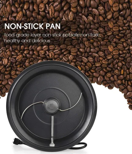 Miniatura 3 de Tostador de café mejorado para uso doméstico, tostador de granos de café eléctrico de 110 V con temporizador, tostadora de 1200 W, tostadora de café