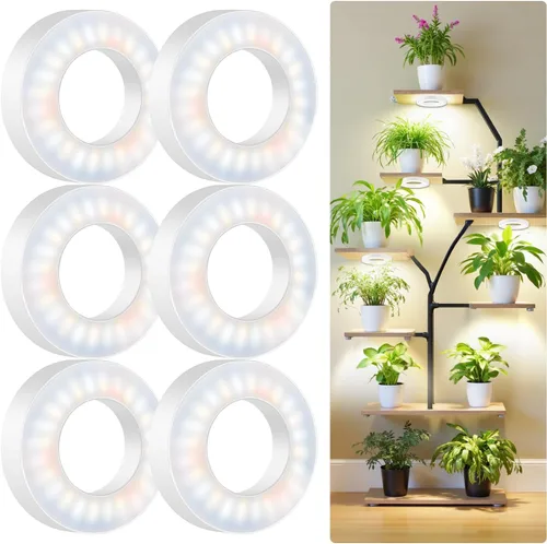 Miniatura 8 de Kullsinss Luces de cultivo de techo de 6 pulgadas para plantas de interior, 168 LED de espectro completo, lámpara de cultivo de plantas Halo debajo
