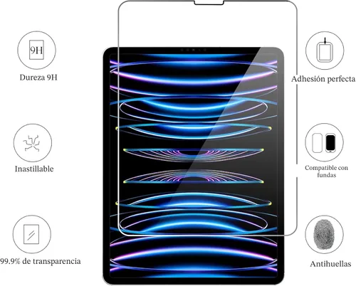 Miniatura 2 de Ailun Paquete de 2 protectores de pantalla para iPad Pro de 12.9 pulgadas [versión 2022, 2021, 2020 y 2018] vidrio templado