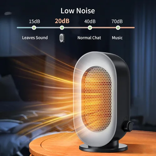Miniatura 3 de Calentador de espacio portátil para uso en interiores, calentador eléctrico pequeño con 3 modos, calentamiento rápido, funcionamiento silencioso