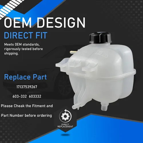 Miniatura 7 de Depósito de Rebosamiento de Refrigerante del Radiador del Motor con Tapa Compatible con BMW i3/i3s i8 118i 318i Mini Cooper/Cooper Countryman/Cooper