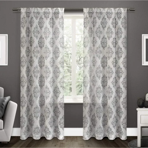 Miniatura 9 de Exclusive Home Nagano Medallion - Par de paneles de cortinas de lino belga con bolsillo para barra, 54 x 96 pulgadas, color gris paloma