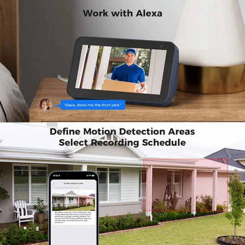 Miniatura 8 de Hiseeu Cámaras de seguridad solares para exteriores, de vigilancia, Wi-Fi, 3K, 4MP, detección de movimiento PIR/AI, impermeable, visión nocturna a