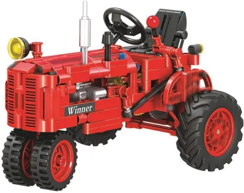 Miniatura 2 de Juego de bloques de construcción de tractor clásico, 302 piezas de bloques de construcción de tractor agrícola clásico, juego de modelos de juguete