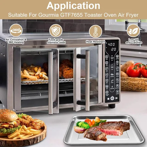 Miniatura 3 de Accesorios de repuesto para horno tostador Gourmia GTF7655 GTF7350 GTF7460, 3 en 1 bandeja cesta rack kit para Gourmia Digital Tostador Horno