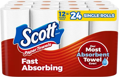 Miniatura 8 de Scott Toallas de papel, elige una hoja, 6 rollos dobles = 12 rollos regulares (108 hojas por rollo)