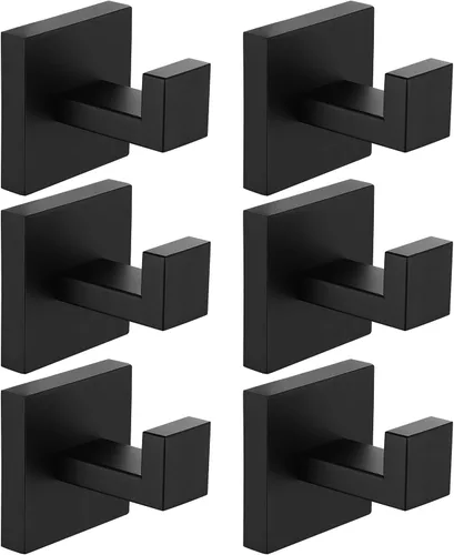 Miniatura 20 de Nolimas Gancho para toallas de baño de acero inoxidable a prueba de óxido, gancho para toallas para colgar en la pared, cuadrado para inodoro, Negro