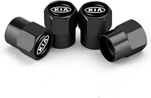 Hisport Reemplazo para Ki/a Tapón de vástago 4 unids Universal Car Tire Valve Stem Caps Air Cover Car Accessories Hex 016 Negro Stem Cover