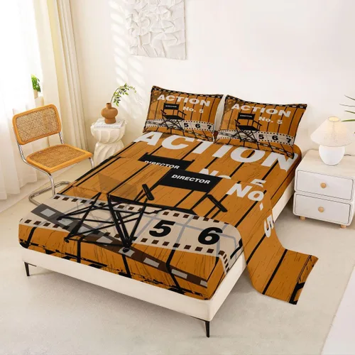 Miniatura 12 de Homewish Juego de sábanas de música de piano, tamaño Queen, juego de ropa de cama de notas musicales de 4 piezas para decoración de habitación