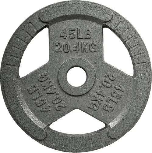 Miniatura 16 de Yes4All - Discos de pesas olímpicos de hierro fundido con asas tri-grip de 2 pulgadas, discos de pesas para levantamiento con acabado suave y A. 2.5