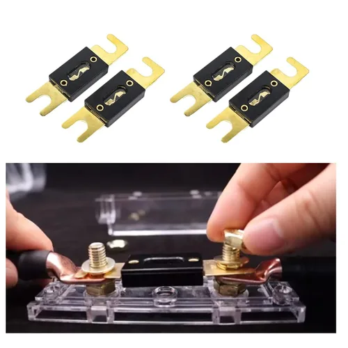 Miniatura 5 de Fusible ANL de 160 A, 160 A, 32 V, fusible ANL chapado en oro de 160 A, adecuado para sistema de radio de automóvil y audio y video (paquete de 4)