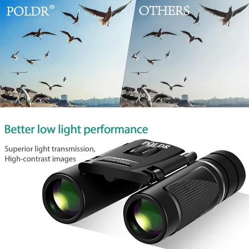 Miniatura 5 de POLDR 8x21 Binoculares pequeños, compactos y ligeros para adultos y niños, para observación de aves, viajes y turismo. Binoculares mini de bolsillo