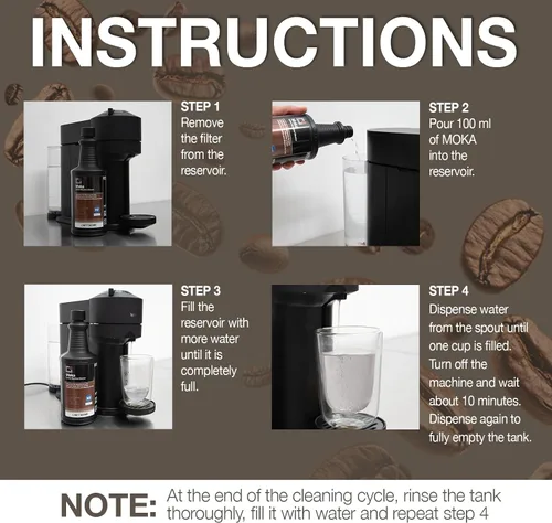 Miniatura 9 de ERRECOM Moka, Descalcificador de máquina de café, A3 registrado NSF, compatible con todas las máquinas de café y hervidores, botella de cuarto