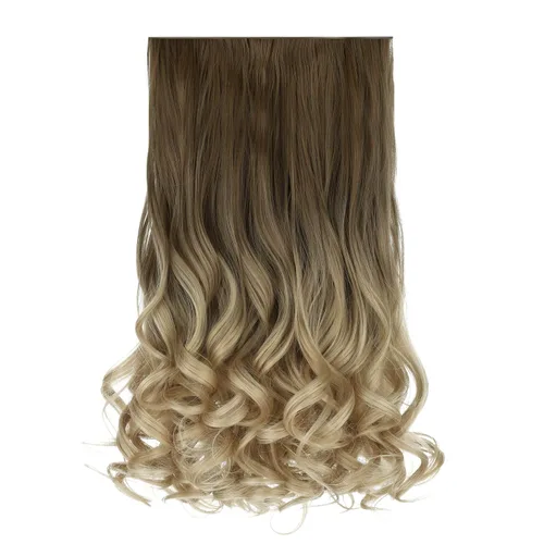 Miniatura 31 de REECHO Extensiones de cabello rubio, extensiones de una pieza con clip de 20" para mujer, extensiones de cabello sintético suave y natural con ondas