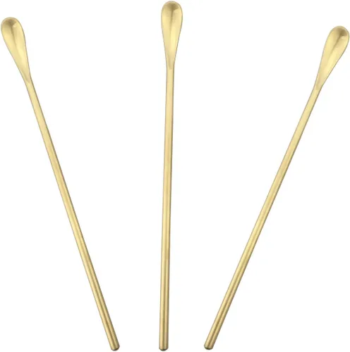 Miniatura 7 de JASHII Cuchara negra mate de mango largo para mezclar cócteles, cucharas de café para té helado, cucharas de café con mango largo de 8.6 pulgadas
