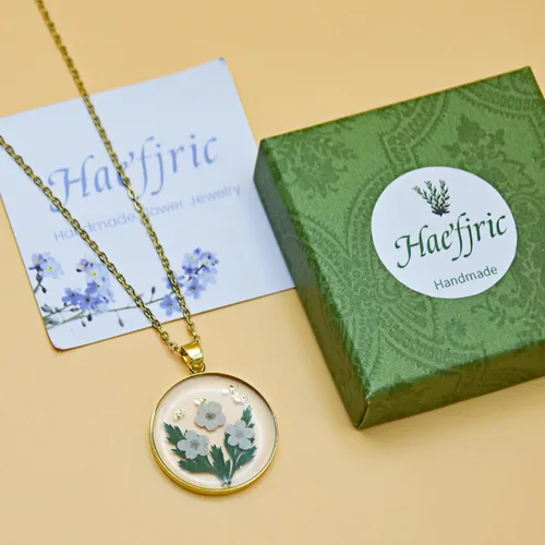 Miniatura 125 de Pressed Flower Necklace Gift for Women Personalized Handmade Necklaces Birth Flower Necklace
