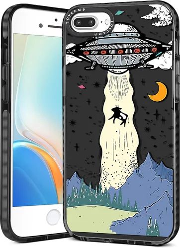Toycamp Funda para iPhone 8 Plus/7 Plus/6S Plus/6 Plus, diseño de dibujos animados OVNI para hombres, niños, niñas, adolescentes (5.5 pulgadas),