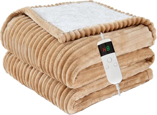 Miniatura 36 de Manta térmica portátil con mangas y bolsillo para el pie, manta térmica de calentamiento rápido con 10 ajustes de calor apagado automático