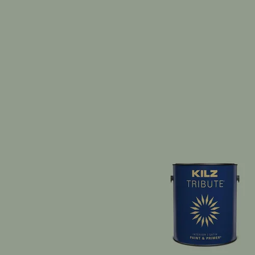 Miniatura 139 de KILZ TRIBUTE Pintura e imprimación, para interiores, semibrillante, Vintage Indigo, 1 galón Índigo Victoria