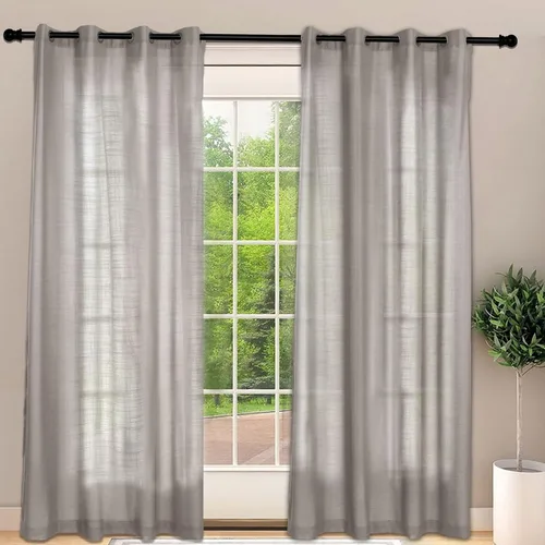 Miniatura 14 de Frelement Cortinas opacas extralargas de 108 pulgadas de largo, para sala de estar, cortinas de lino con bloqueo de luz, cortinas con aislamiento