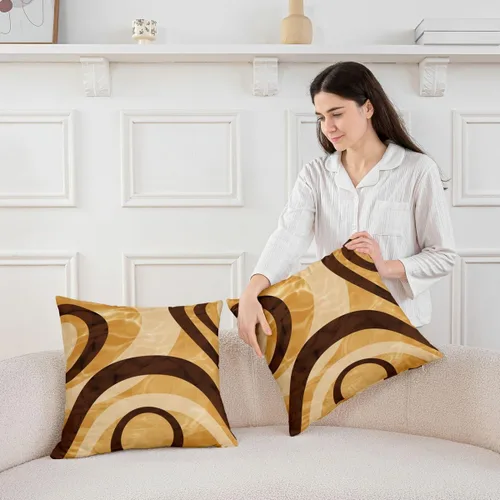 Miniatura 4 de Paquete de 4 fundas de almohada decorativas geométricas, juego de fundas de cojín cuadradas geométricas para sofá, dormitorio, sala de estar, línea