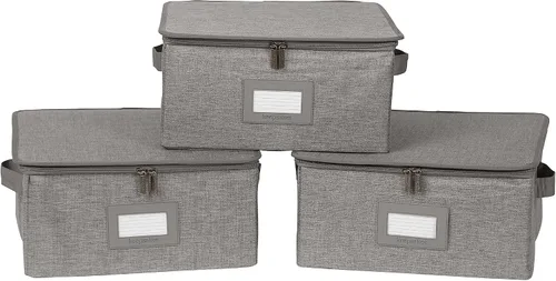 Miniatura 61 de Covermates Keepsakes - Juego de cajas de almacenamiento con cierre de cremallera, paquete de 3 cubos organizadores de poliéster resistente, diseño