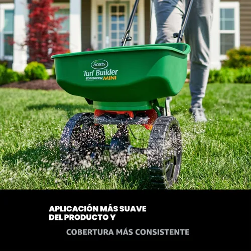 Miniatura 4 de Scotts Turf Builder EdgeGuard - Mini esparcidor de difusión para semillas, maleza y fertilizante, sal, derretimiento de hielo, esparcidor manual