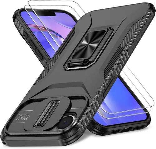 Miniatura 70 de Funda HakkTaoo para iPhone 13/iPhone 14 de 6.1 Pulgadas con Funda Deslizante para Cámara + Protector de Pantalla (2 Paquetes), Funda Protectora a
