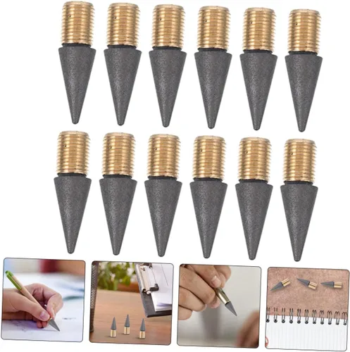Miniatura 5 de Tofficu 20 lápices de repuesto con punta de lápiz ilimitada, punta ilimitada, bolígrafos infinitos, recargas, lápices de papelería, cabezales