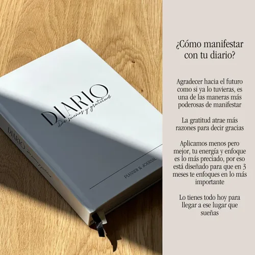 Miniatura 4 de Diario diario de gratitud y planificador de sueños (edición en español) Sin fecha 2 en 1 Para atención plena, propósito y éxito Incluye espejo