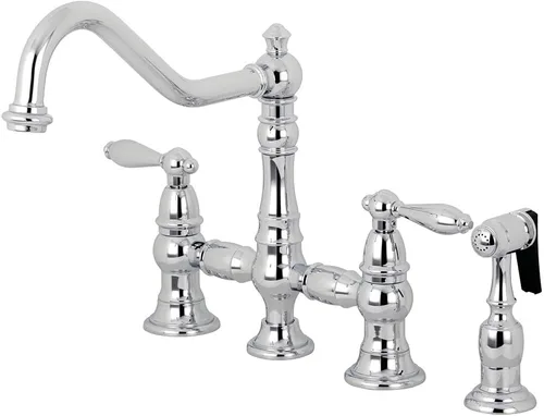 Miniatura 9 de Kingston Brass KS3277ALBS Grifo de cocina con rociador lateral, latón cepillado, 13.06 x 14.06 x 9.44 Cobrizo cepillado