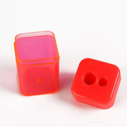 Miniatura 3 de Eagle Sacapuntas manual, 2 agujeros, para lápices de colores estándar y jumbo, 2.17 x 1.49 pulgadas, perfecto para niños, paquete de 2 (rojo)