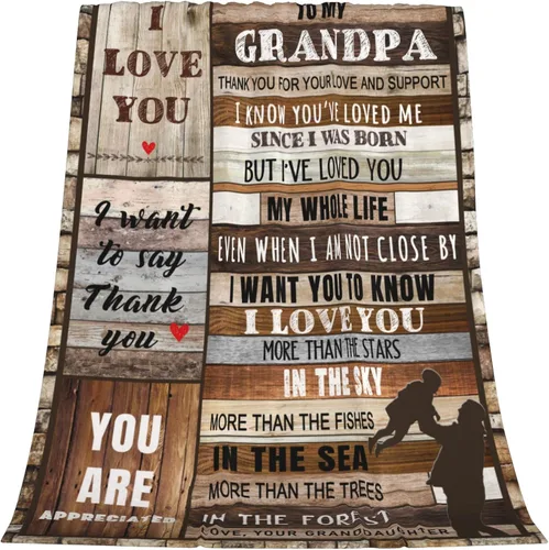 Miniatura 4 de Regalos de cumpleaños para abuelo, regalo para el abuelo de parte de su nieta, manta de franela suave y acogedora de Navidad para el día del abuelo
