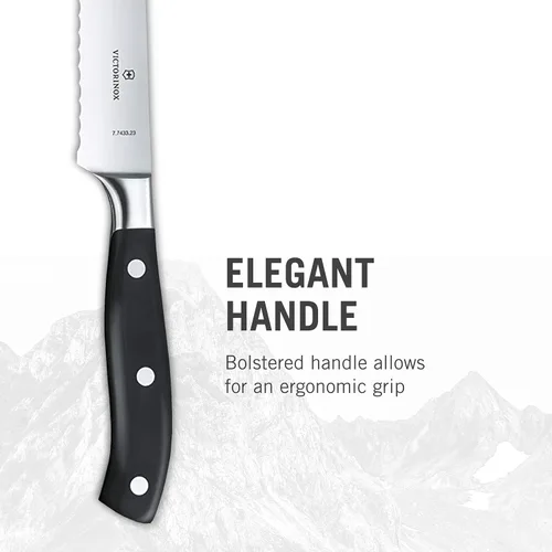 Miniatura 3 de Victorinox Grand Maitre - Cuchillo de cocina dentado para cortar pan, frutas y verduras, accesorio de cocina de alta calidad, mango negro, 9